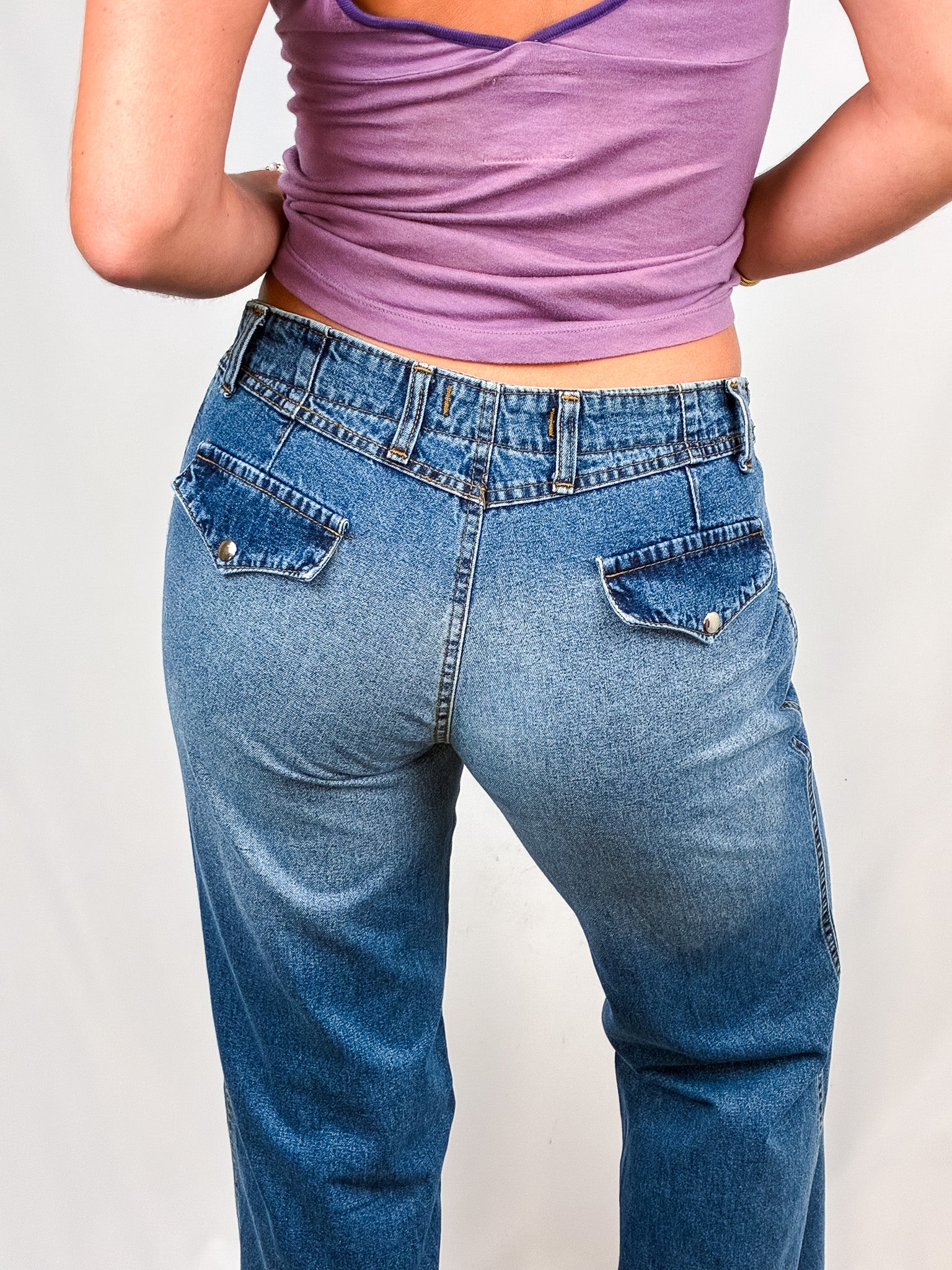Morris Jeans Division 2000s Medium Wash Wide-Leg Flare Jeans - W30