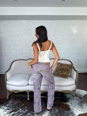 Just Cavalli Purple Baroque Jacquard Pants