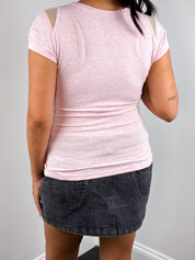 D&G 2000s Pink Marl "Freedom" Concert Poster Graphic Tee - XS-M