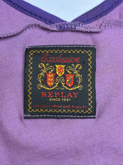 Replay 2000s Purple Beaded 1981 Logo Plunge Tank - M