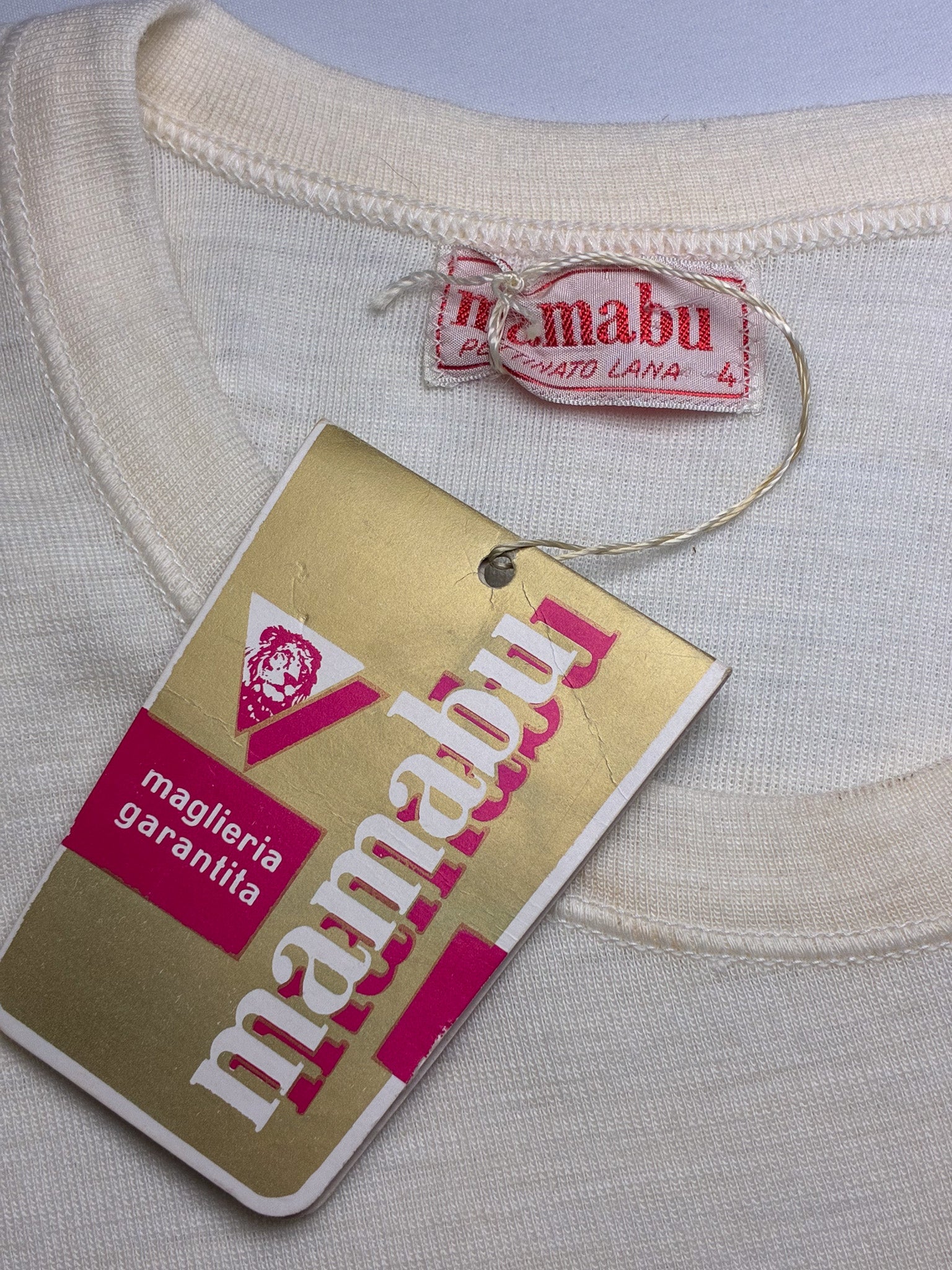 1980s Cream Wool Short Sleeve Mini Dress - S