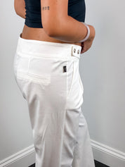 Witboy 2000s White Cotton Low Rise Wide Leg Trousers - M