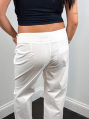 Witboy 2000s White Cotton Low Rise Wide Leg Trousers - M