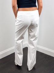 Witboy 2000s White Cotton Low Rise Wide Leg Trousers - M