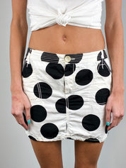 GF Ferré 2000s Black & White Polka Dot Mini Skirt - S/M