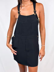 Rifat Ozbek 1990s Black Overall Mini Dress - S