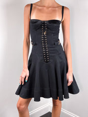 Dolce & Gabbana S/S 2007 Black Corset Lace-Up Fit and Flare Dress - XS/S