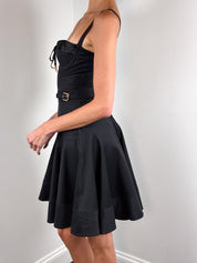 Dolce & Gabbana S/S 2007 Black Corset Lace-Up Fit and Flare Dress - XS/S