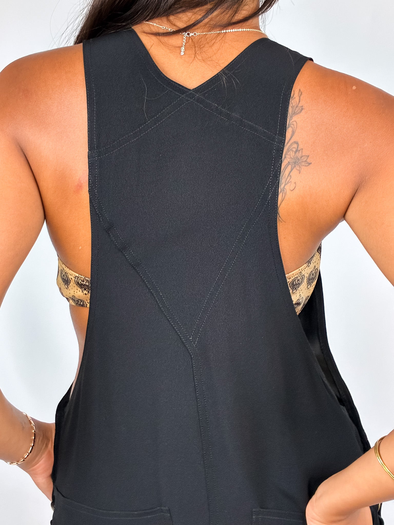 Rifat Ozbek 1990s Black Overall Mini Dress - S
