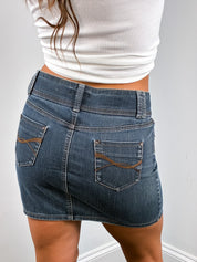 Morgan de Toi 2000s Dark Wash Low Rise Denim Mini Skirt - M/L
