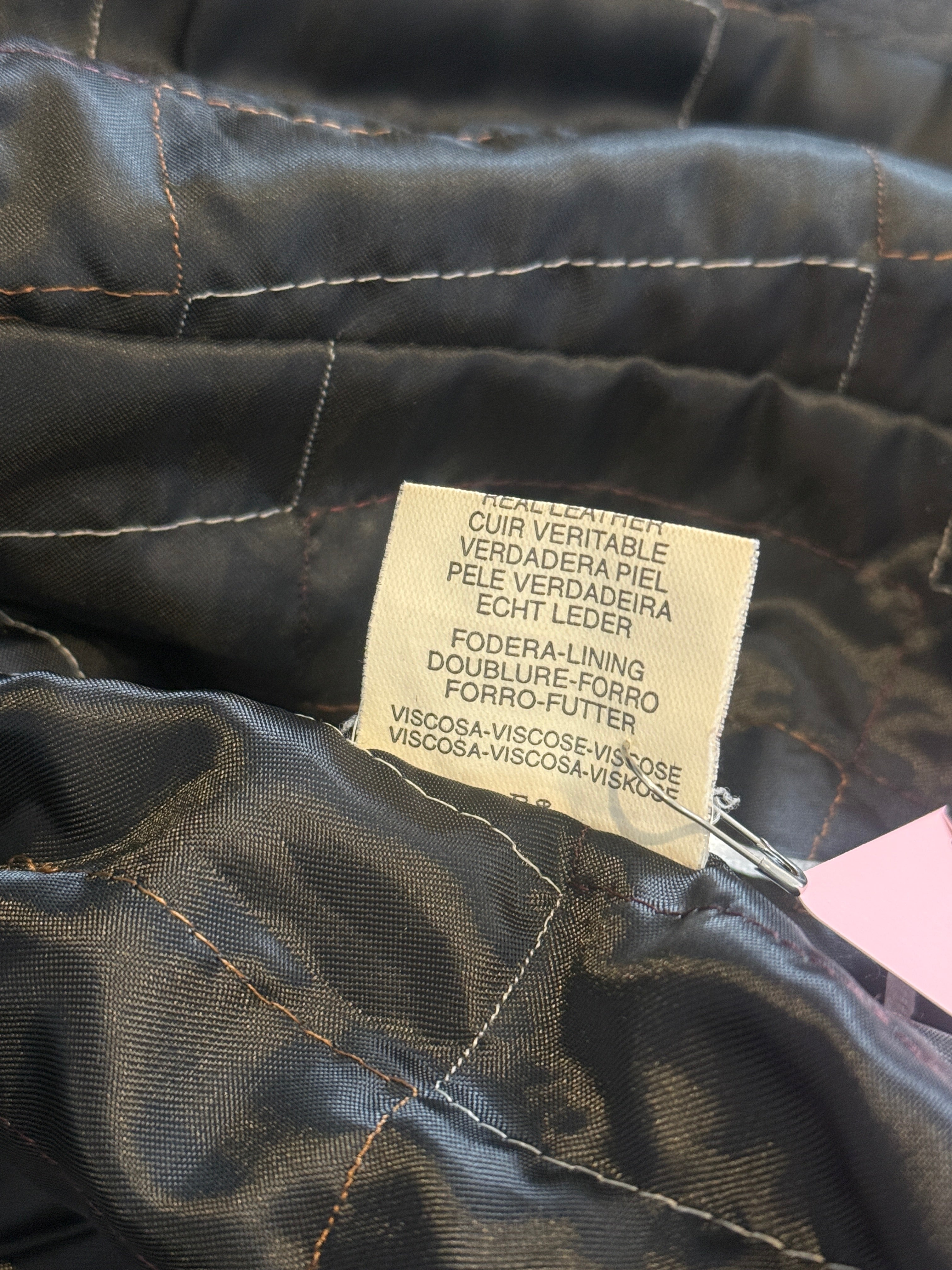 2000s Black Leather Real Fur Shawl Collar Belted Jacket - M