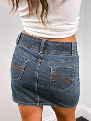 Morgan de Toi 2000s Dark Wash Low Rise Denim Mini Skirt - M/L