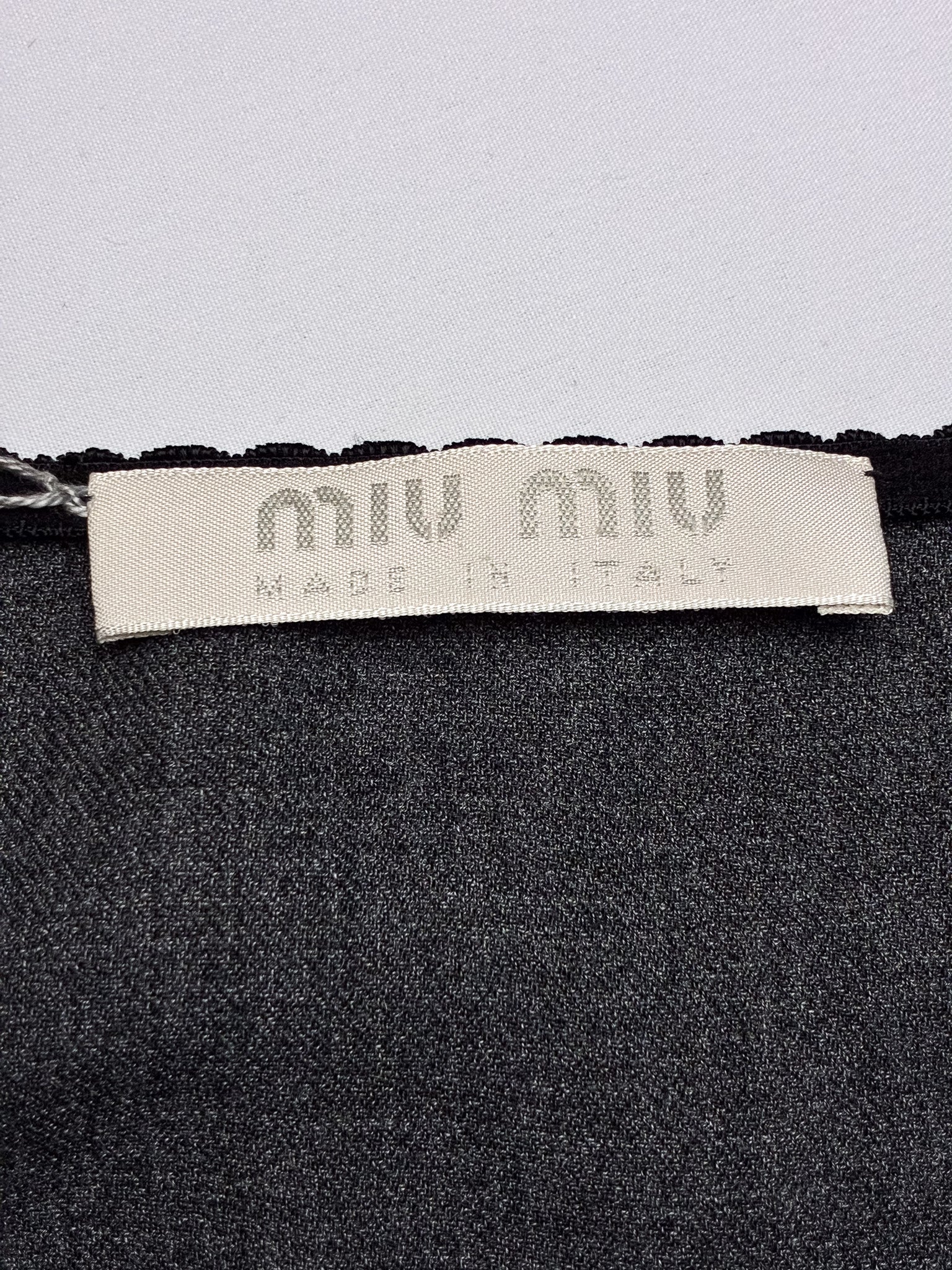 Miu Miu 2000s Grey Wool Sequin Paillette Hem Mini Skirt - XS