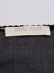 Miu Miu 2000s Grey Wool Sequin Paillette Hem Mini Skirt - XS