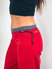2000s Red & Grey Colorblock Low Rise Wide Leg Pants - W32