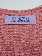 MC2 Saint Barth Pink Metallic Ruched Knit Mini Dress - S/M