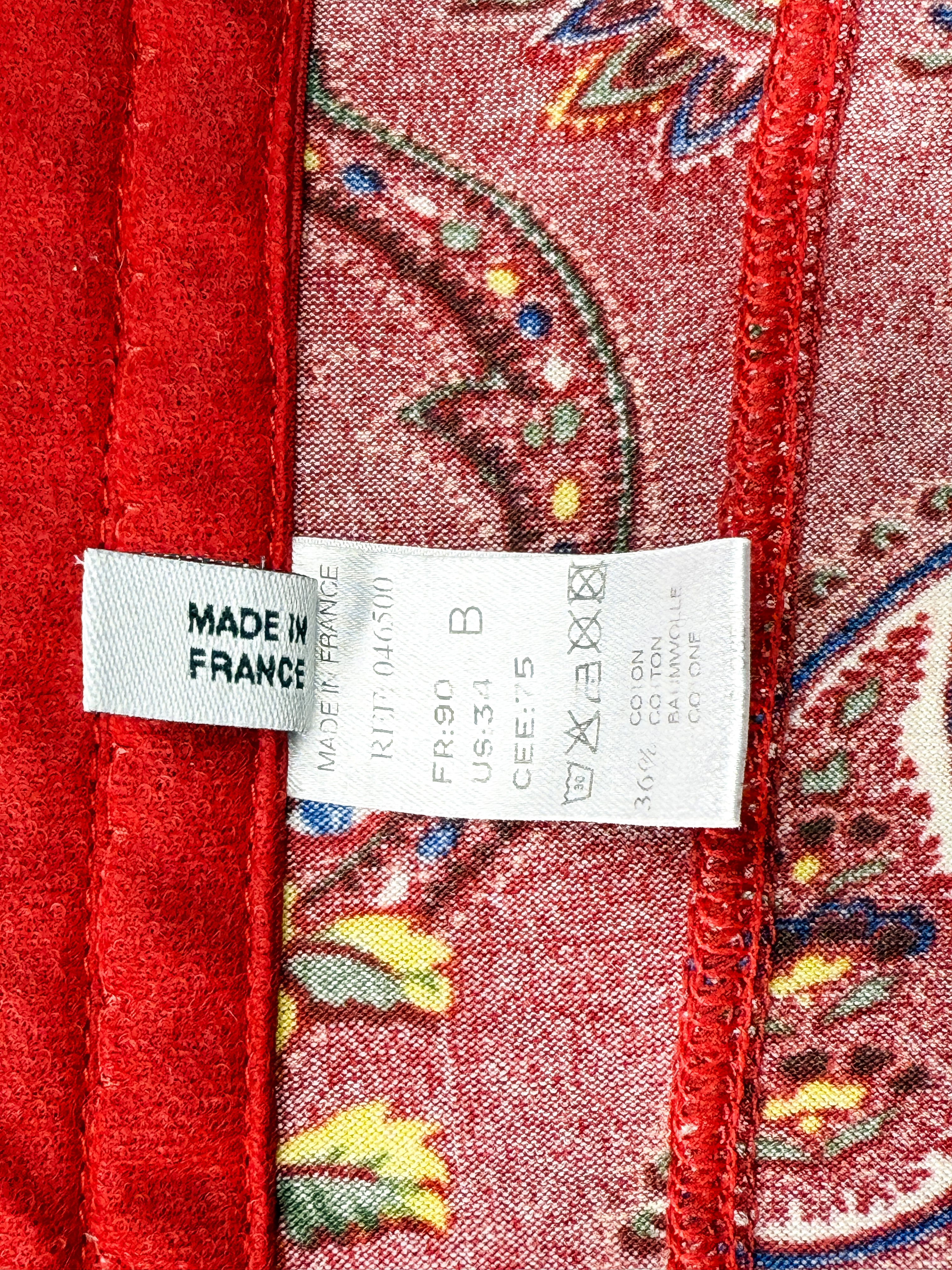 Christian Dior 2000s Red Bandana Print Bustier Top - XS/S