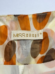 Miss Honey 2000s Orange Geometric Ruffle Handkerchief Slip Dress - XS