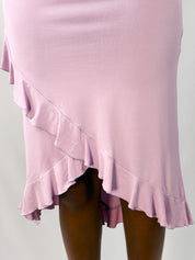 Enzo Loco Paris 2000s Lavender Ruffle Hem Skirt & Halter Top Set - XS/S