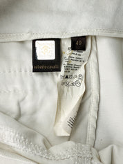 Roberto Cavalli 2000s White Low-Rise Flare Trousers - S