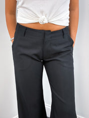 Miss Sixty 2000s Black Low Rise Wide Flare Trousers - S/M