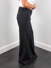 Miss Sixty 2000s Black Low Rise Wide Flare Trousers - S/M