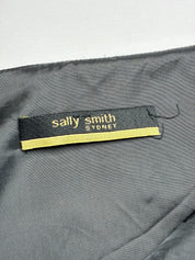 Sally Smith 2000s Dark Brown and Peach Colorblock Silk Slip Dress - S