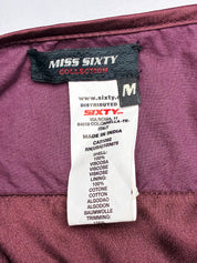 Miss Sixty 2000s Wine & Purple Chiffon Tie-Waist Mini Dress - M