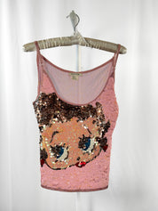 Extyn 2000s Pink Sequin Betty Boop Tank Top - S