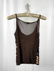 Extyn 2000s Brown Sequin Betty Boop Tank Top - S