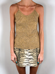 Studio Classics 2000s Gold Chevron Sequin Beaded Cami - XS/S