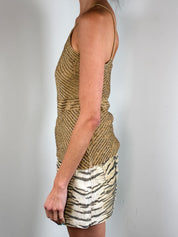 Studio Classics 2000s Gold Chevron Sequin Beaded Cami - XS/S