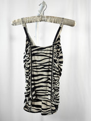 D&G Underwear 2000s Zebra Print Lace Trim Cami - S