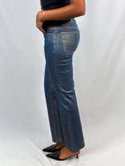 Just Cavalli 2000s Gold-Coated Dark Wash Bootcut Jeans - XS/S