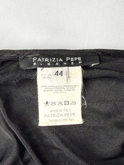 Patrizia Pepe Firenze 2000s Black Ruched Sequin-Trim Halter Dress - XS/S