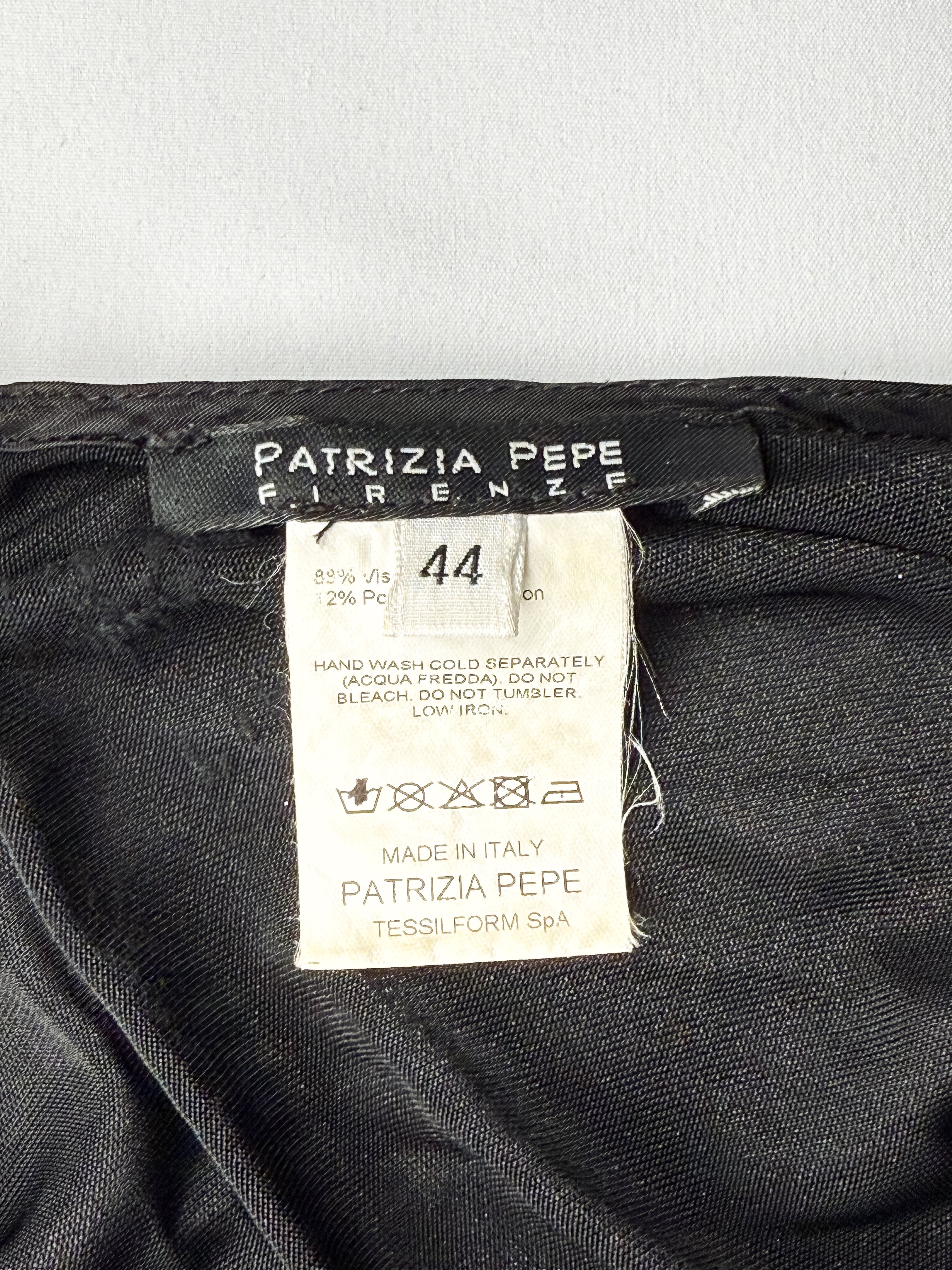 Patrizia Pepe Firenze 2000s Black Ruched Sequin-Trim Halter Dress - XS/S