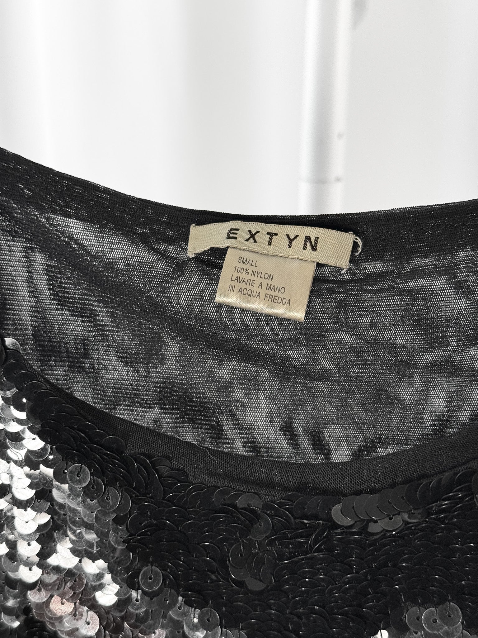 Extyn 2000s Black Sequin Playboy Bunny Cami - S