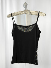 Extyn 2000s Black Sequin Playboy Bunny Cami - S
