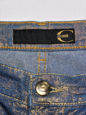 Just Cavalli 2000s Gold-Coated Dark Wash Bootcut Jeans - XS/S