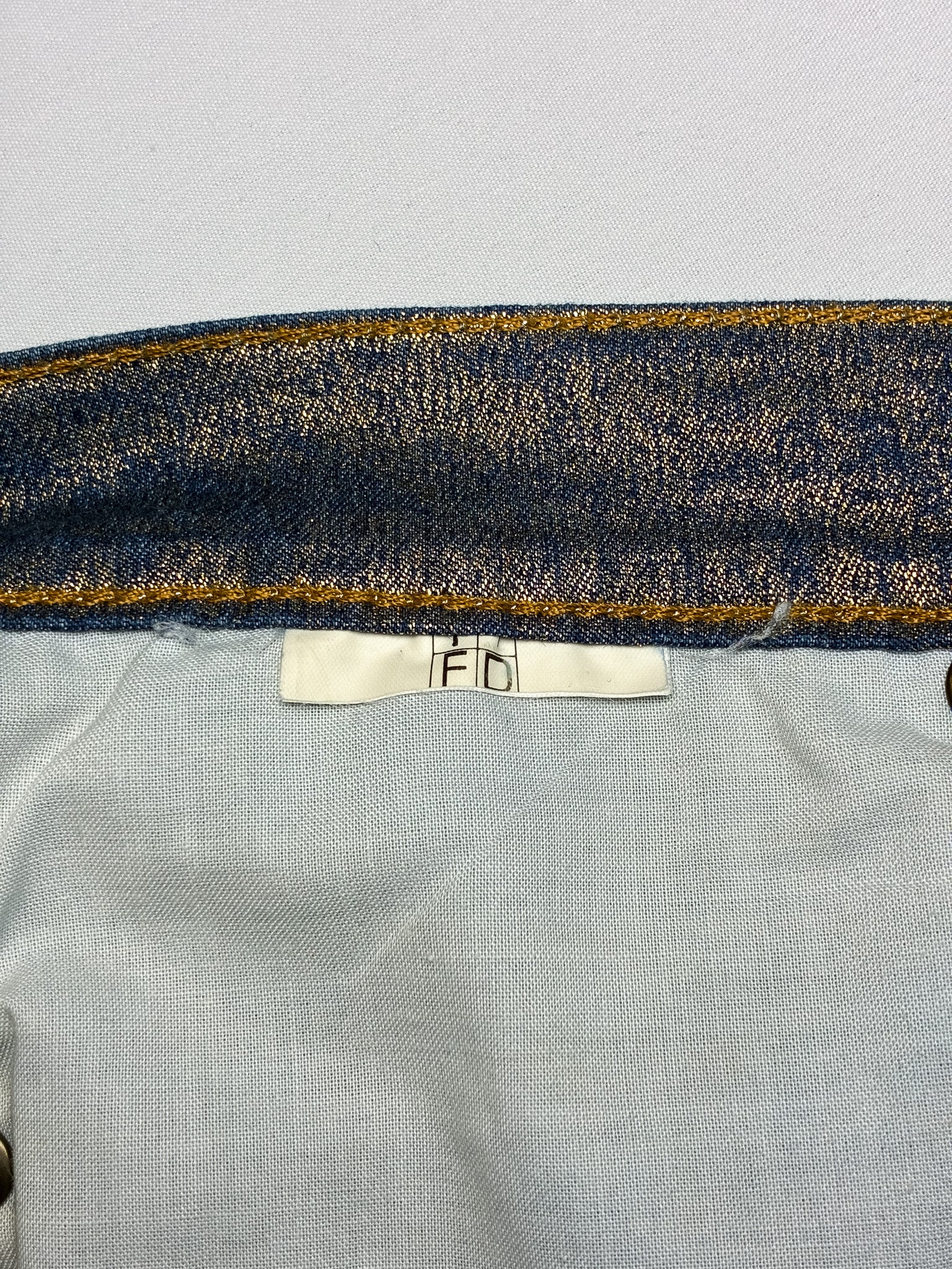 Just Cavalli 2000s Gold-Coated Dark Wash Bootcut Jeans - XS/S