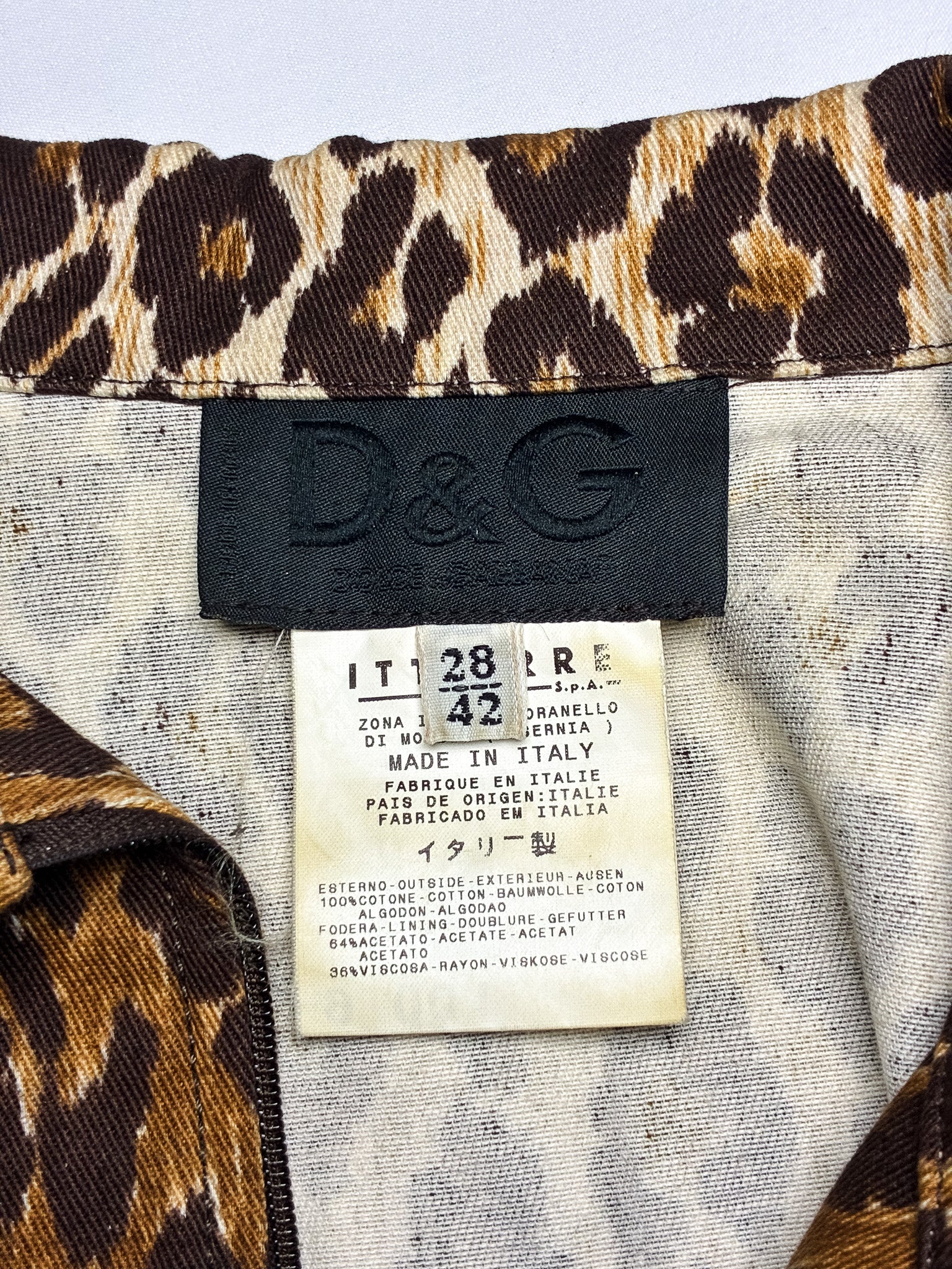 D&G 2000s Leopard Print Cropped Cotton Jacket - S