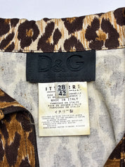 D&G 2000s Leopard Print Cropped Cotton Jacket - S
