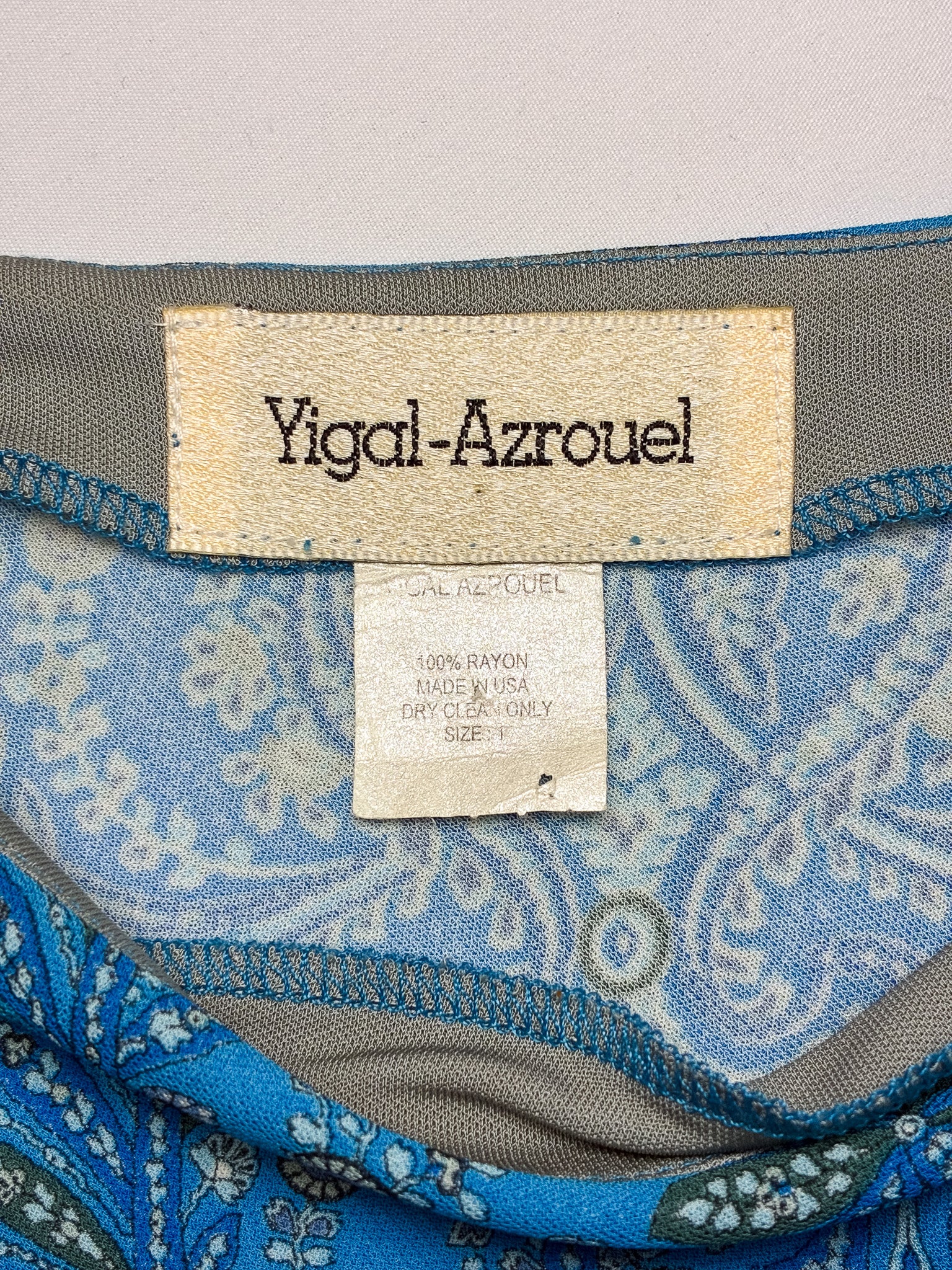 Yigal Azrouel 2000s Blue Paisley Asymmetric Skirt - XS