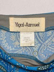 Yigal Azrouel 2000s Blue Paisley Asymmetric Skirt - XS