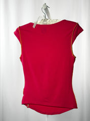 Miss Sixty 2000s Fuchsia Zipper Lace-Up Cap Sleeve Top - M