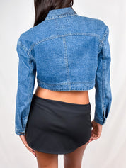 Byblos 1980s Stonewash Denim Bolero Jacket - XS/S