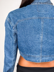 Byblos 1980s Stonewash Denim Bolero Jacket - XS/S