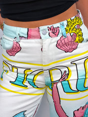 Fiorucci 2021 Cosmic Waters Mermaid Print Jeans - W29