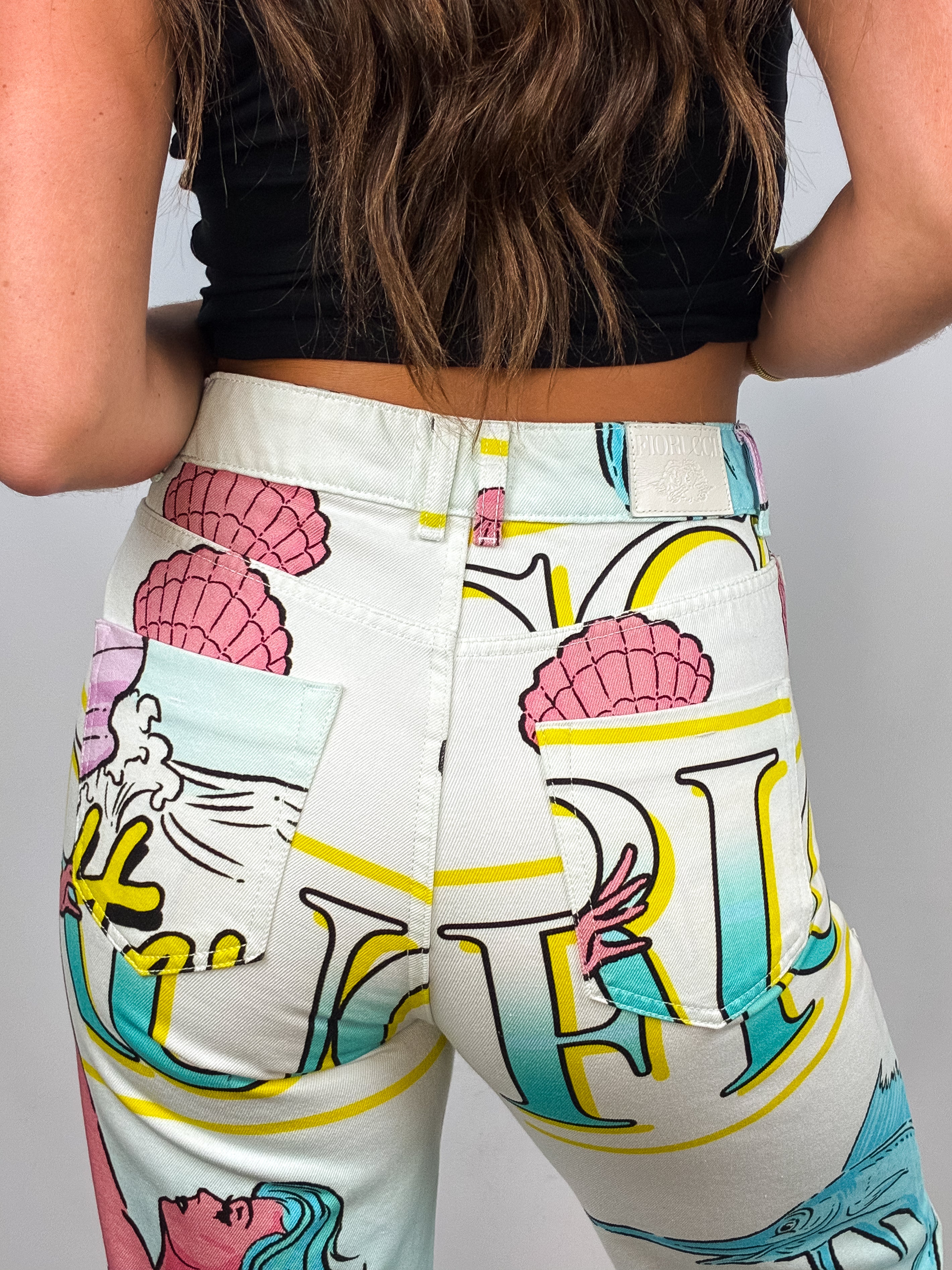 Fiorucci 2021 Cosmic Waters Mermaid Print Jeans - W29
