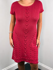 Philosophy di Alberta Ferretti 2000s Red Wool Chevron Knit Dress - S/M